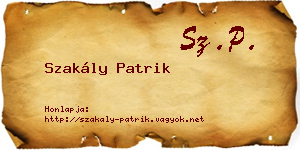 Szakály Patrik névjegykártya