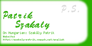 patrik szakaly business card